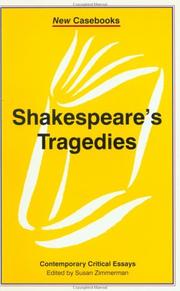 Cover of: Shakespeare's Tragedies: Contemporary Critical Essays (New Casebooks)