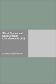 Cover of: Short Stories and Essays (from Literature and Life) | William Dean Howells