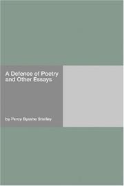 Cover of: A Defence of Poetry and Other Essays