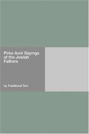 Cover of: Pirke Avot Sayings of the Jewish Fathers