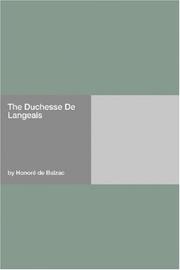 The Duchesse De Langeais by Honoré de Balzac