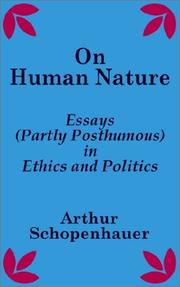 Cover of: On Human Nature by Arthur Schopenhauer, Arthur Schopenhauer