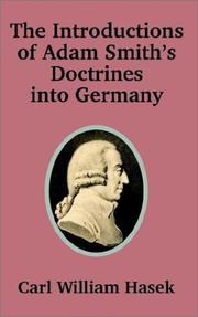 Cover of: Introductions of Adam Smith's Doctrines into Germany
