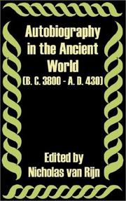 Cover of: Autobiography in the Ancient World B. C. 3800 - A. D. 430