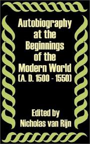 Cover of: Autobiography at the Beginnings of the Modern World A. D. 1500 - 1550