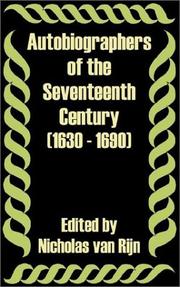 Cover of: Autobiographers of the Seventeenth Century 1630 - 1690 by Nicholas Van Rijn