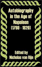 Cover of: Autobiography in the Age of Napoleon 1780 - 1820