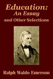 Front cover of Education by Ralph Waldo Emerson