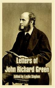 Cover of: Letters Of John Richard Green by Sir Leslie Stephen