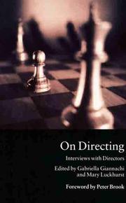 Cover of: On Directing by Gabriella Giannachi, Mary Luckhurst