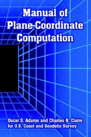 Cover of: Manual of Plane-coordinate Computation
