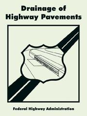 Cover of: Drainage of Highway Pavements