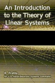 Cover of: An Introduction to the Theory of Linear Systems