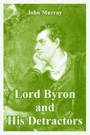 Cover of: Lord Byron And His Detractors