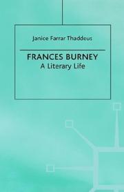 Cover of: Frances Burney: a literary life