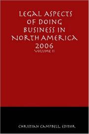 Cover of: Legal Aspects of Doing Business in North America - Volume II by Christian Campbell