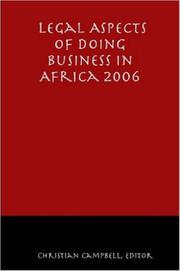 Cover of: Legal Aspects of Doing Business in Africa by Christian Campbell