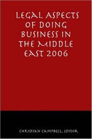 Cover of: Legal Aspects of Doing Business in the Middle East | Christian Campbell