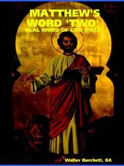 Cover of: MATTHEW'S WORD 'TWO' by BA , Walter Burchett