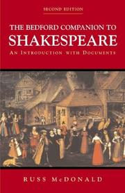 Cover of: The Bedford companion to Shakespeare by Russ McDonald