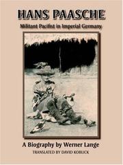 Cover of: Hans Paasche: Militant Pacifist in Imperial Germany