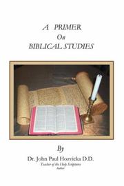 Cover of: A Primer on Biblical Studies