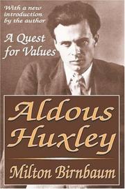 Cover of: Aldous Huxley by Birnbaum, Milton
