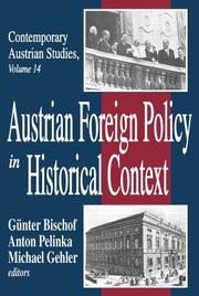 Cover of: Austrian foreign policy in historical context by edited by Günter Bischof, Anton Pelinka,  Michael Gehler.