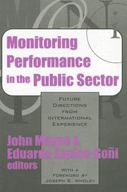 Cover of: Monitoring Performance in the Public Sector: Future Directions from International Experience