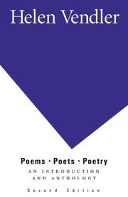 Cover of: Poems, Poets, Poetry by Helen Hennessy Vendler