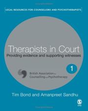 Cover of: Therapists in Court: Providing Evidence and Supporting Witnesses (Legal Resources Counsellors & Psychotherapists)