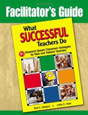 Cover of: Facilitator's Guide to What Successful Teachers Do by Neal A. Glasgow, Cathy D. Hicks