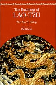 Cover of: The Teachings of Lao-Tzu: The Tao-Te Ching