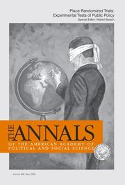 Cover of: Place Randomized Trials: Experimental Tests of Public Policy (The ANNALS of the American Academy of Political and Social Science Series)