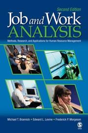 Job and work analysis by Michael  T. Brannick, Edward L. Levine, Frederick P. Morgeson