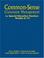 Cover of: Common-Sense Classroom Management for Special Education Teachers, Grades 6-12