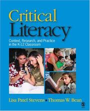 Cover of: Critical Literacy by Lisa P. (Patel) Stevens, Thomas W. Bean
