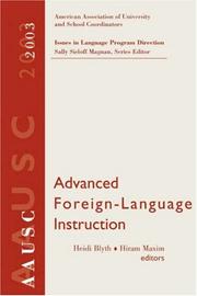 Cover of: Advanced foreign language learning: a challenge to college programs