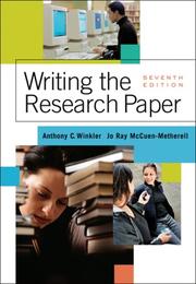 Cover of: Writing the Research Paper: A Handbook