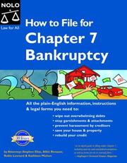 Cover of: How to file for Chapter 7 bankruptcy by by Stephen Elias ... [et al.].