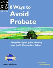 Cover of: 8 Ways to Avoid Probate by Mary Randolph