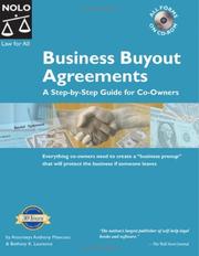 Cover of: Business Buyout Agreements by Anthony Mancuso, Bethany K. Laurence