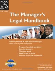 Cover of: Manager's legal handbook