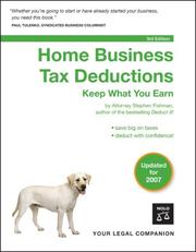 Cover of: Home Business Tax Deductions by Stephen Fishman