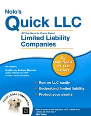 Cover of: Nolo's Quick LLC by Anthony Mancuso