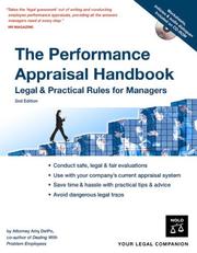 Cover of: The Performance Appraisal Handbook: Legal & Practical Rules for Managers