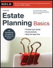 Cover of: Estate Planning Basics | Denis Clifford