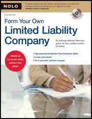 Cover of: Form Your Own Limited Liability Company
