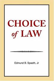 Cover of: Choice of Law