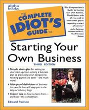 Cover of: The complete idiot's guide to starting your own business by Ed Paulson